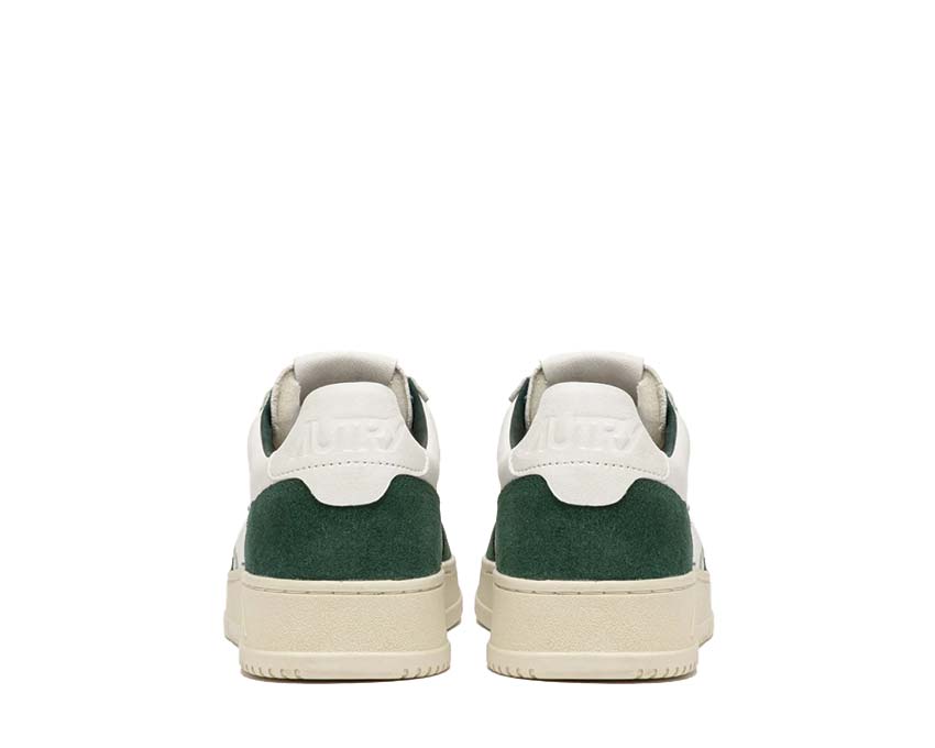 Autry Medalist Low White Leather / Bottle Green Suede AULMGS42