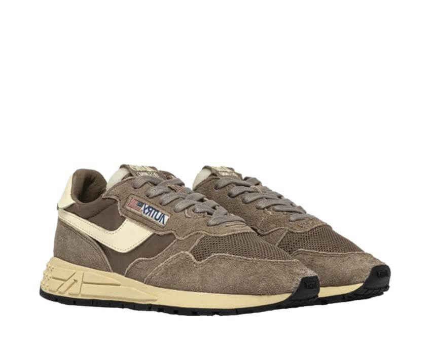 Autry Reelwind Low vue latérale — cuir et daim bicolore sport