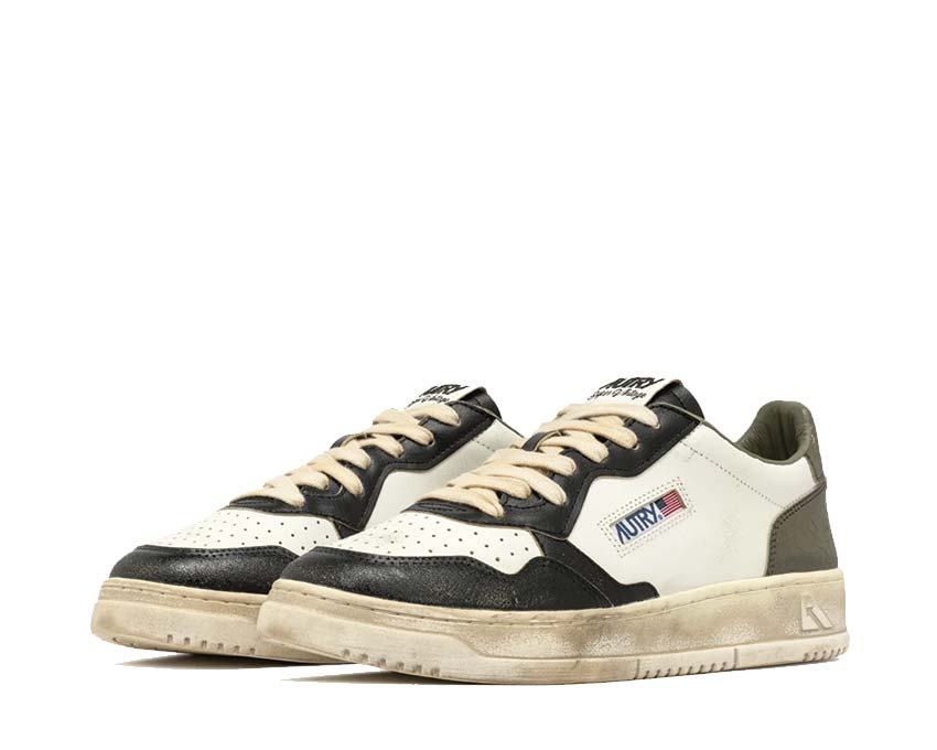 Autry Super Vintage Low Leat / Leat Wht- Cvgr Blk AVLMSV46
