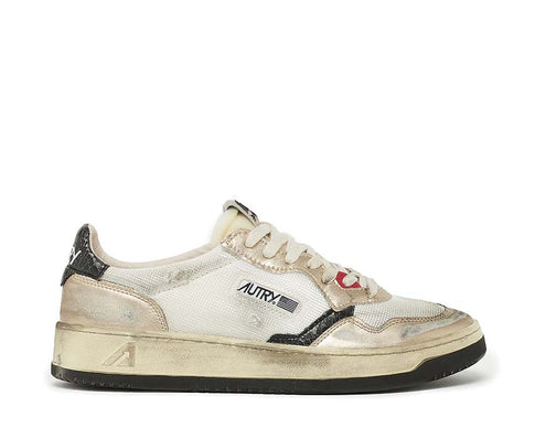 Autry Super Vintage Low Mesh / Suede White - Gold AVLMMS09