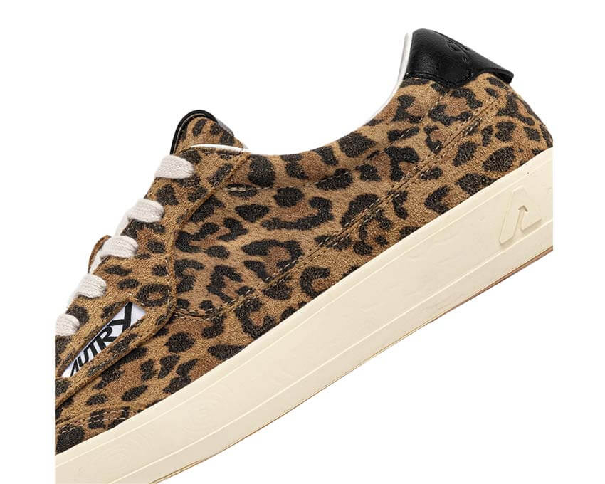 Autry Windscape Low Leopard vista laterale — pelle leopardo Windscape Low donna