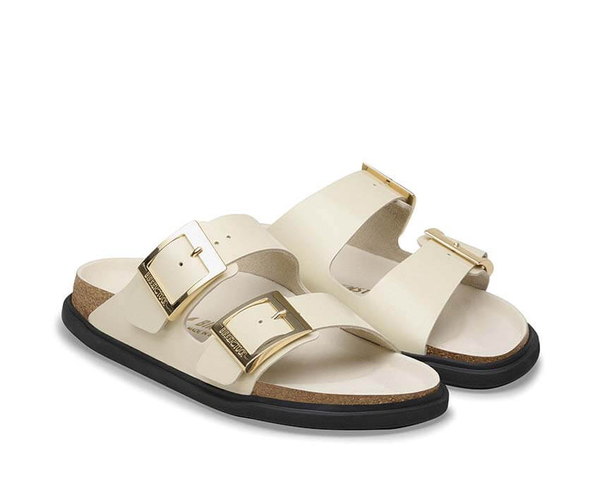 Birkenstock Arizona Droplet Buckle Natural Leather Patent 1031809