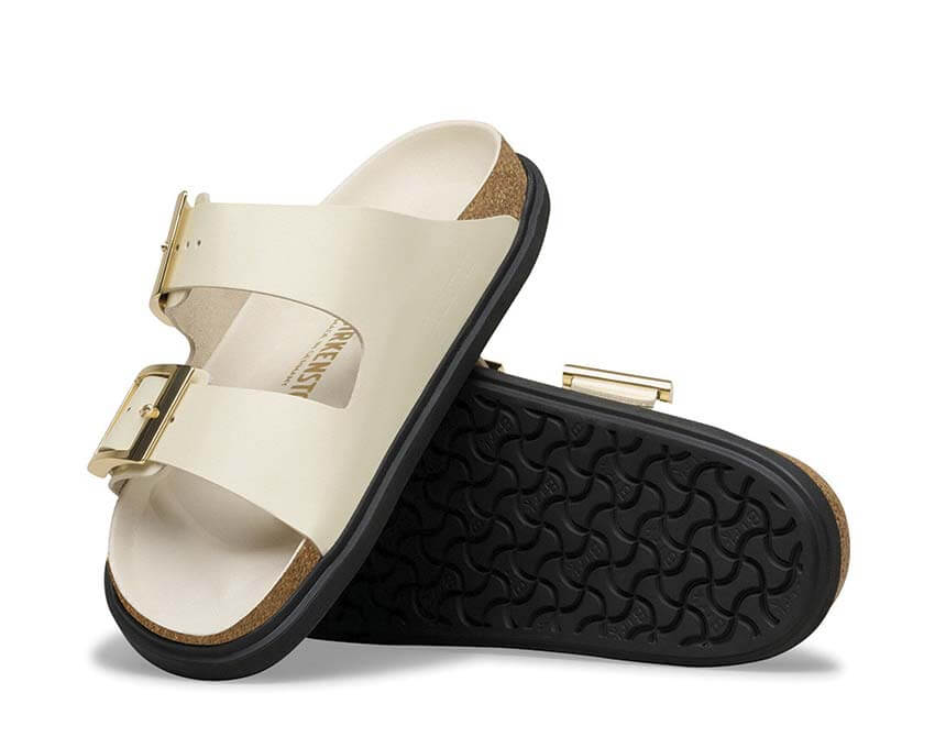 Birkenstock Arizona Droplet Buckle Natural Leather Patent 1031809