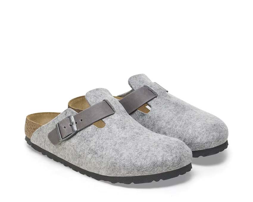Birkenstock Boston Natural Leather Light Grey 1026163