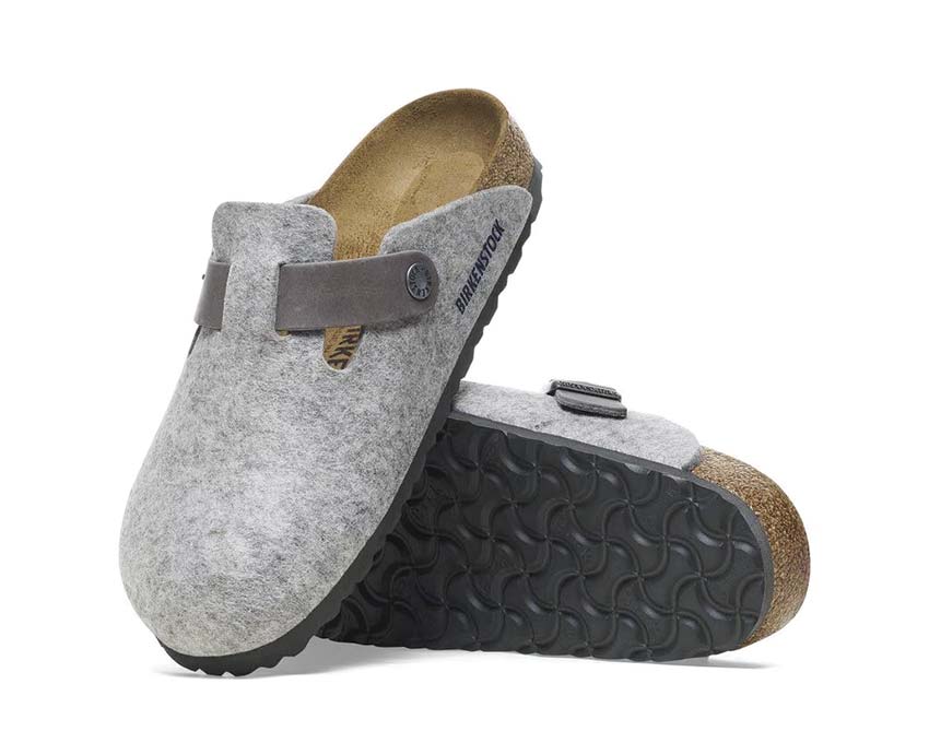 Birkenstock Boston Natural Leather Light Grey 1026163