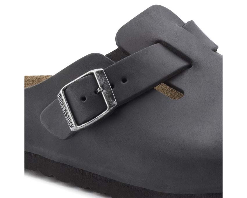 Birkenstock Boston Natural Leather Oiled Noir 0059463