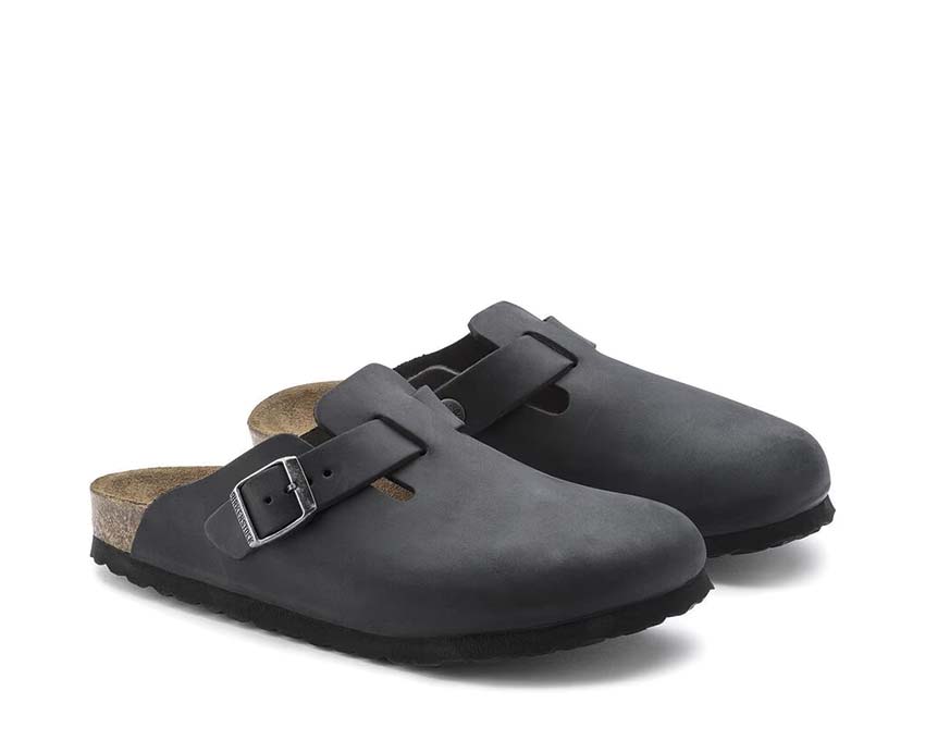 Birkenstock Boston Natural Leather Oiled Noir 0059463