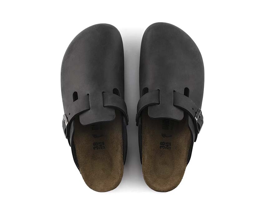 Birkenstock Boston Natural Leather Oiled Noir 0059463