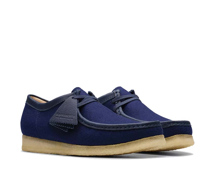 Clark  Wallabee Navy Wool 26178225 7 070