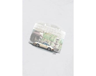 Edmmond Studios Chassing Classics blanco vista lateral — detalle estampado y corte regular