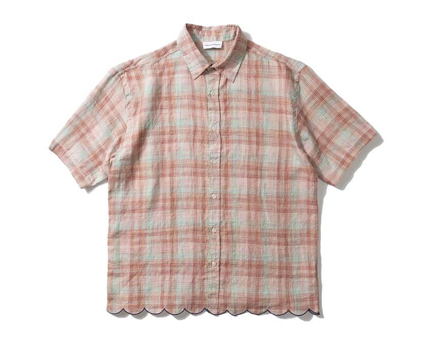 Edmmond Studios Crafty Shirt blu — camicia uomo motivo artigianale in cotone