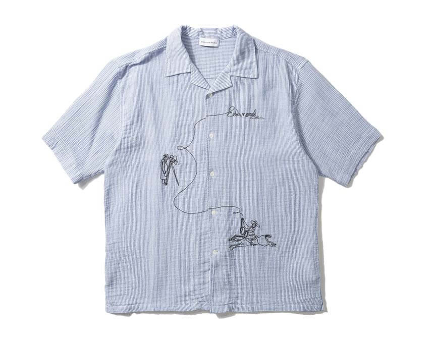 Edmmond Studios Western Shirt ecru — camicia uomo taglio western in cotone
