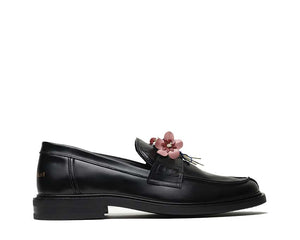 Filling Pieces Loafer Bouquet Black — unisex loafer floral luxury leather
