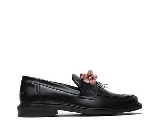Filling Pieces Loafer Bouquet Black — mocasín unisex cuero lujo floral