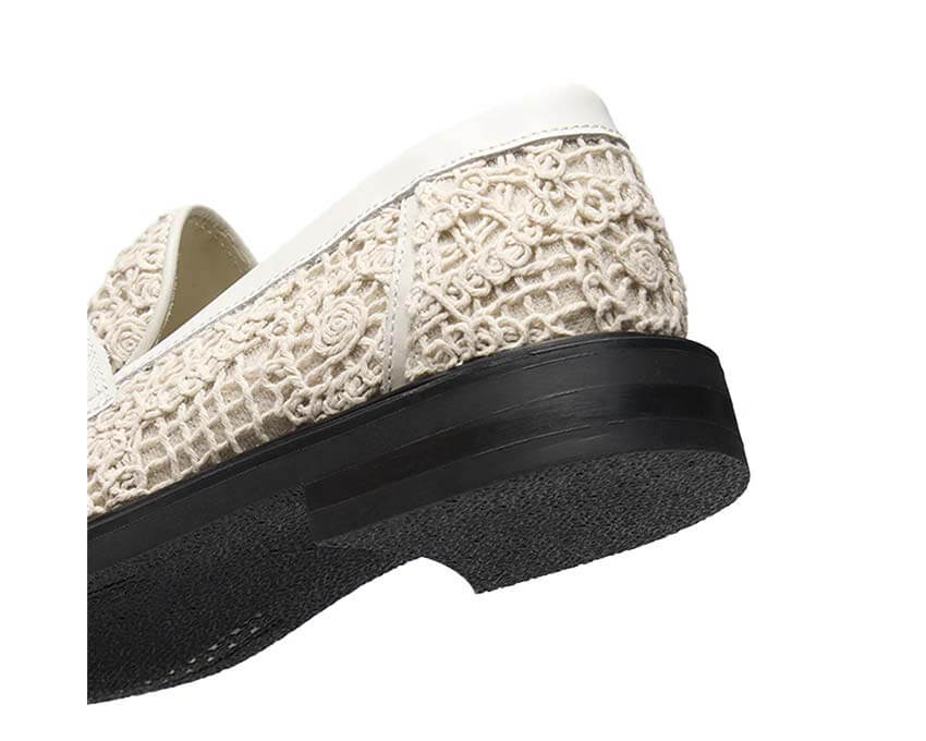 Filling Pieces Loafer Crochet White vista laterale — texture uncinetto unica