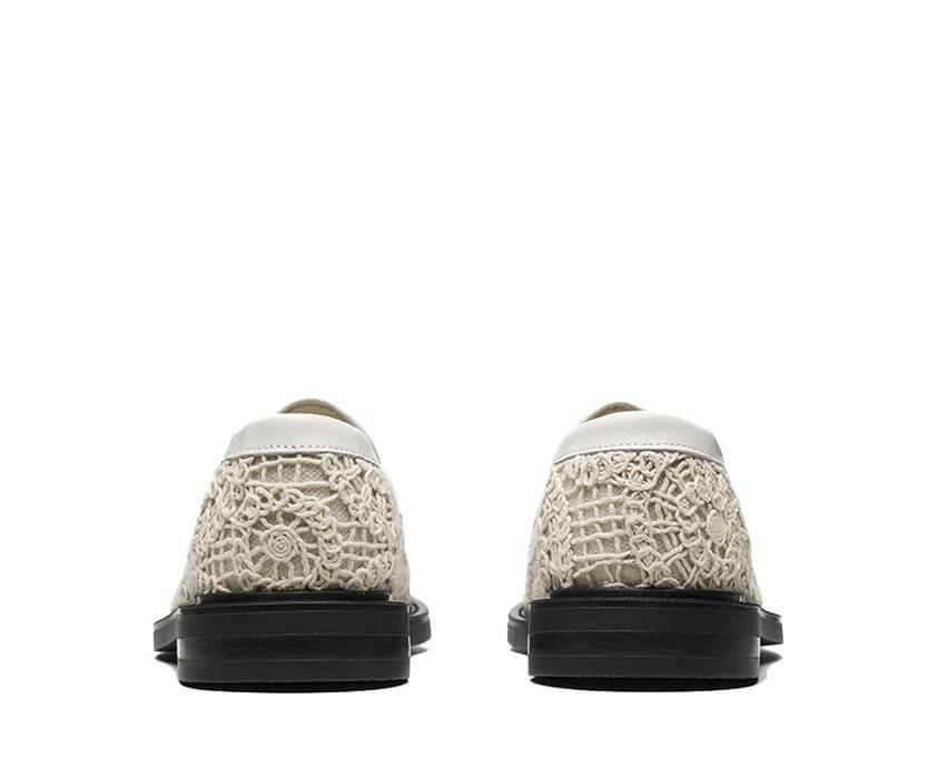 Filling Pieces Loafer Crochet White suola — suola in pelle