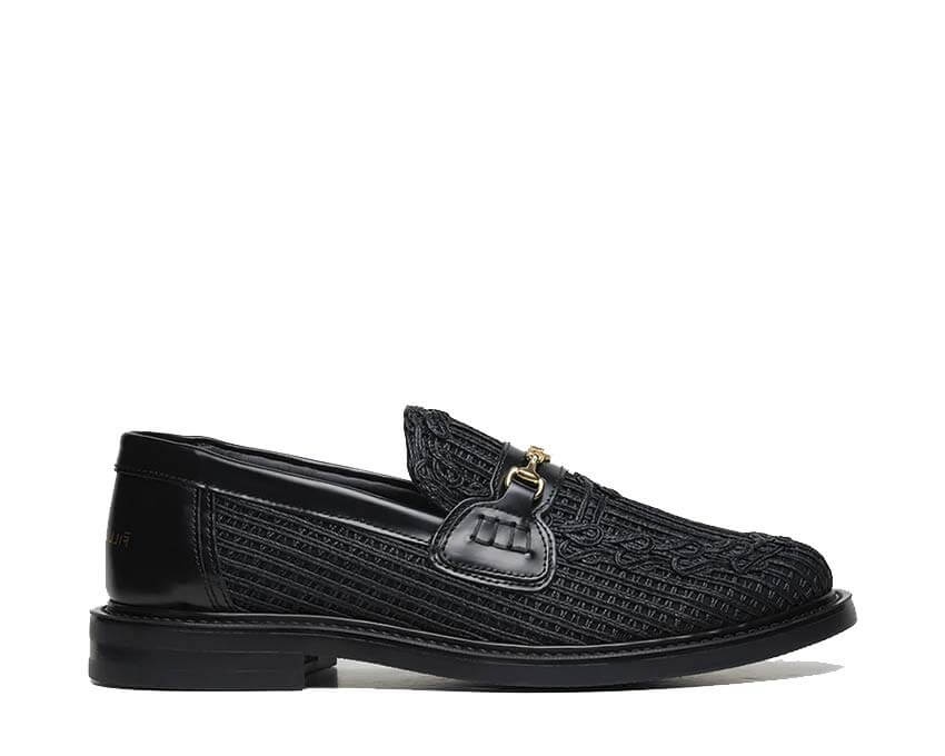 Filling Pieces Loafer Panier Black — loafer unisex intrecciato nero artigianale