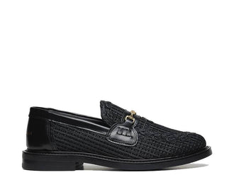 Filling Pieces Loafer Panier Black — mocasín unisex trenzado negro artesanal