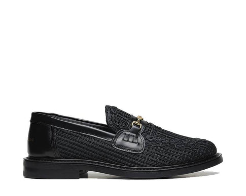 Filling Pieces Loafer Panier Black — loafer unisex intrecciato nero artigianale