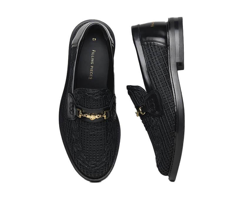 Filling Pieces Loafer Panier Black dettaglio — finiture artigianali