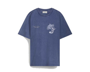 Filling Pieces T-shirt Grammophone Bleu Vintage — t-shirt graphique gramophone bleu Filling Pieces