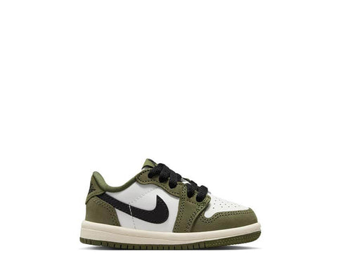 Jordan 1 Retro Low OG TD Medium Olive — sneakers pelle toddler Jordan bambini
