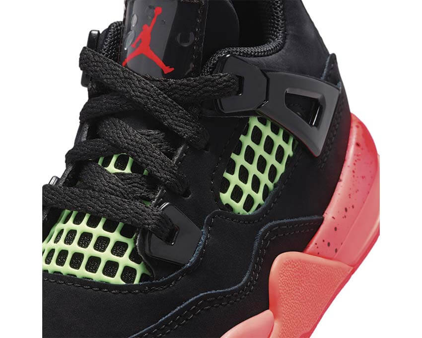 Jordan 4 Retro TD Infrared 23 vista laterale — pelle nera Infrared bambini Jordan 4 TD