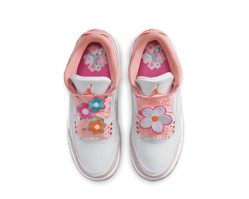 Air Jordan 3 Retro GS Pearl Pink rosa — vista superiore basketball culture retro grade school