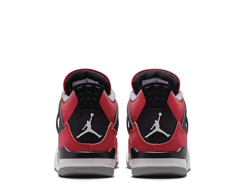 Air Jordan 4 Retro GS Toro Bravo dettaglio — mesh e pannelli rosso vivo