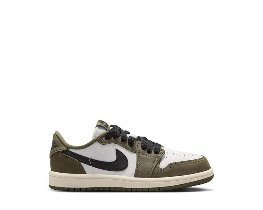 Jordan 1 Retro Low OG PS Medium Olive — sneakers bambini preschool pelle Jordan