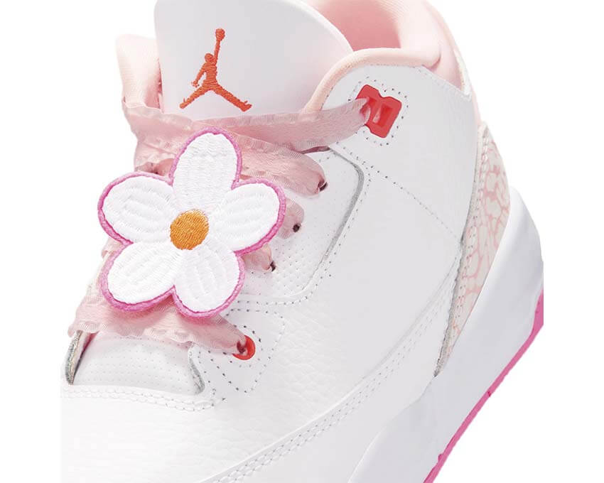 Jordan 3 Retro PS Pearl Pink vista laterale — pelle rosa elephant print Jordan 3