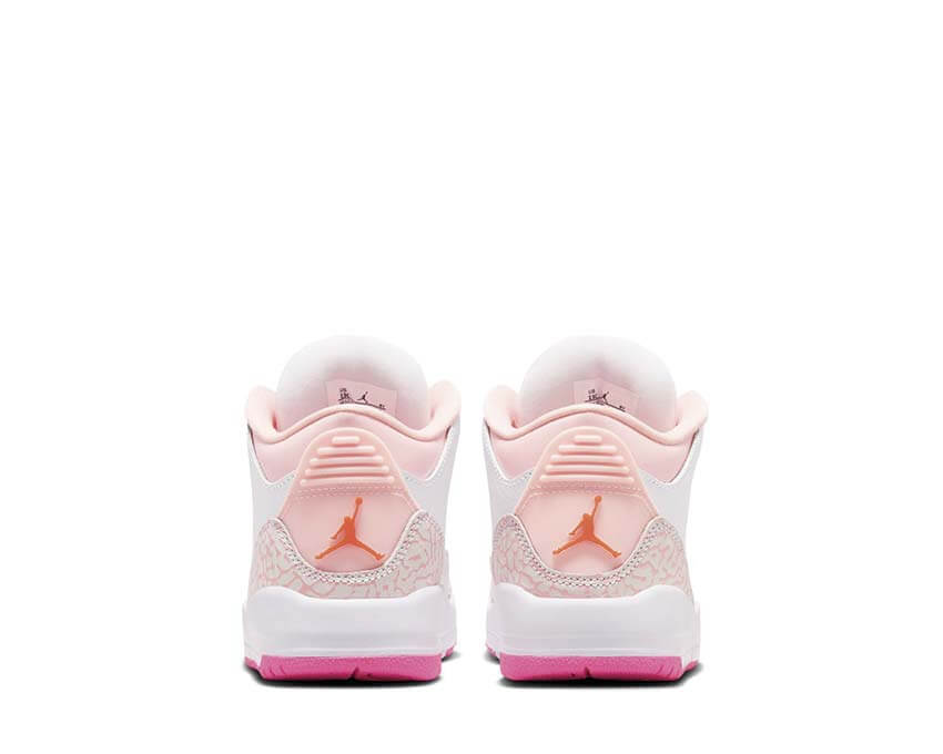 Jordan 3 Retro PS Pearl Pink dettaglio — pelle rosa perlato preschool Jordan