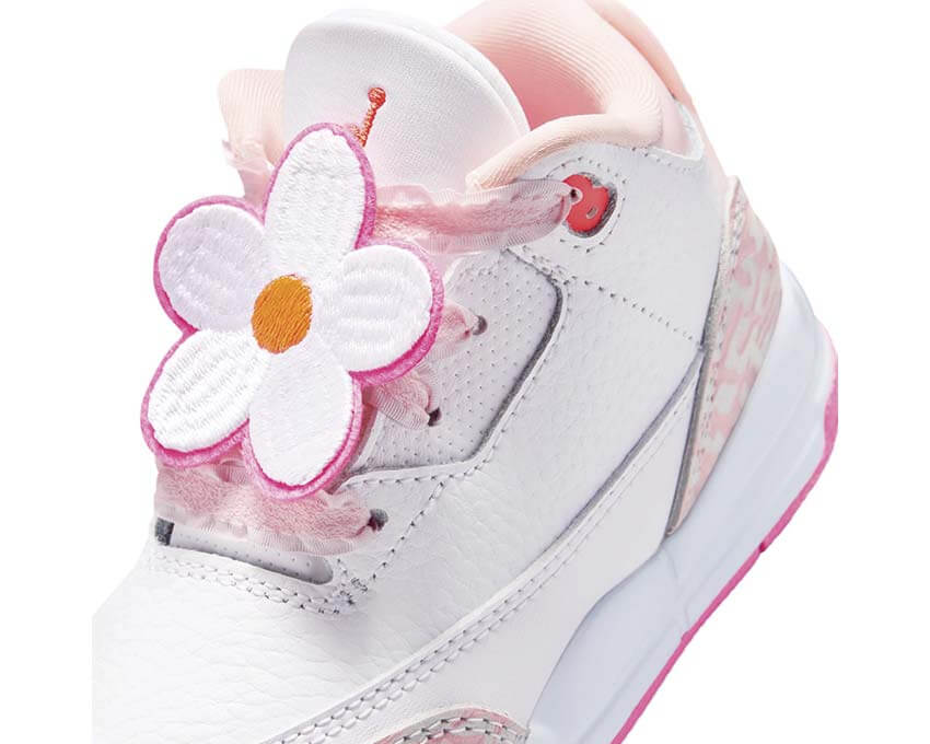 Jordan 3 Retro TD Pearl Pink vista laterale — elephant print rosa Jordan 3 bambini