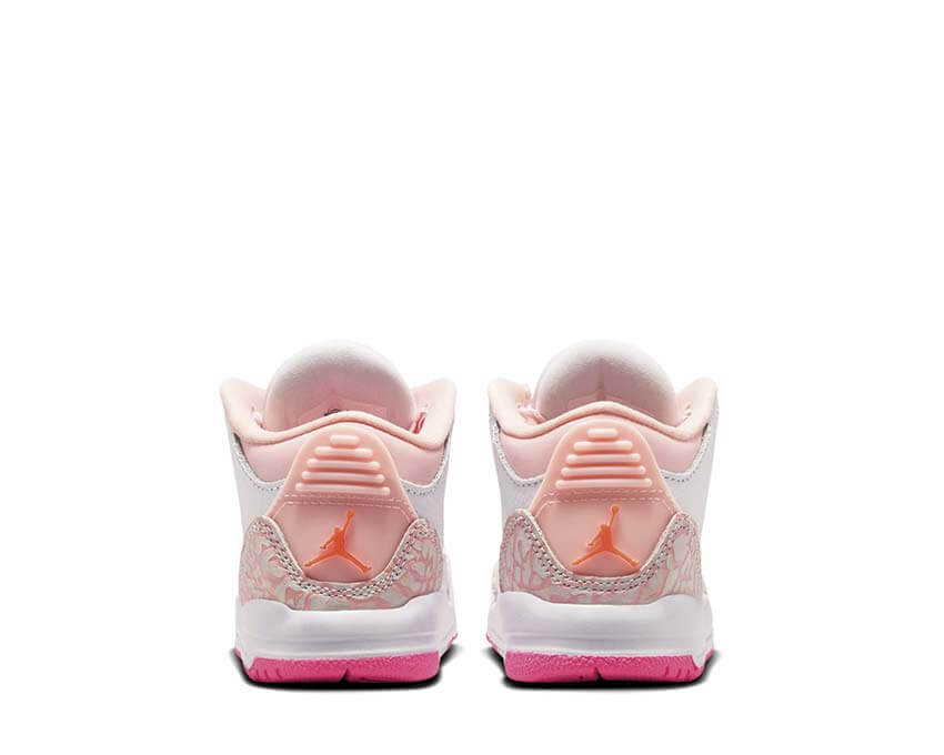 Jordan 3 Retro TD Pearl Pink dettaglio — tomaia pelle rosa Jordan 3 bambini