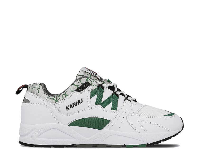 Karhu Fusion 2.0 White Ultramarine Green — sneaker unisex bianco verde oltremare