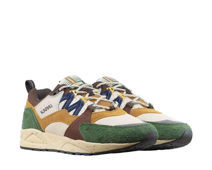 Karhu Fusion 2.0 Douglas Fir vista laterale — mesh verde naturale