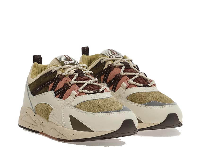 Karhu Fusion 2.0 Lily White vista laterale — tomaia mesh bianca