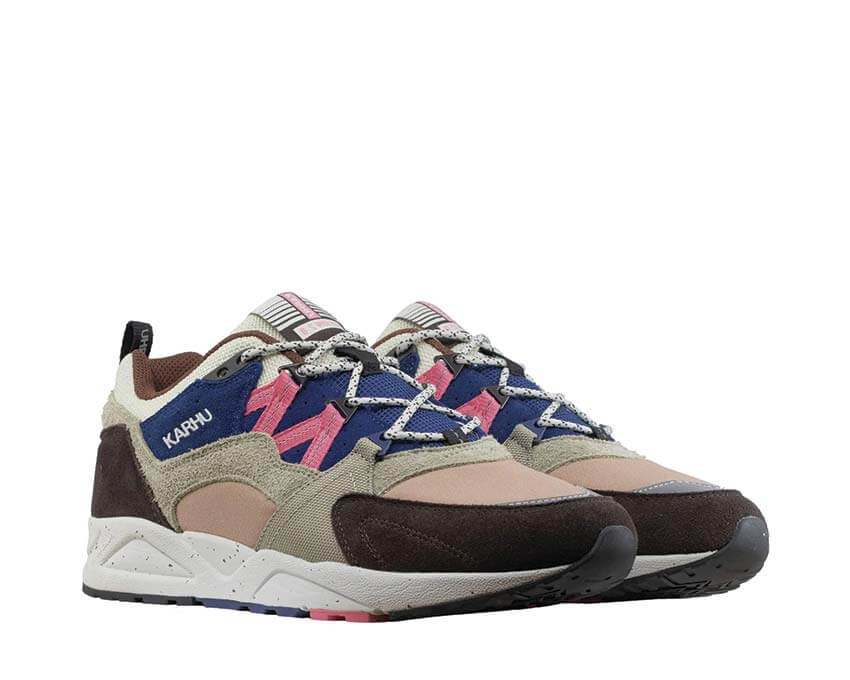 Karhu Fusion 2.0 Molé vista laterale — tomaia mesh taupe