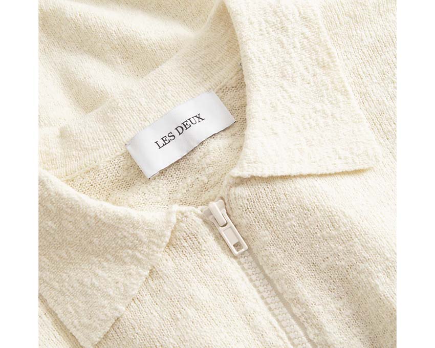 Les Deux Brad Zipper Polo Ivory LDM310153