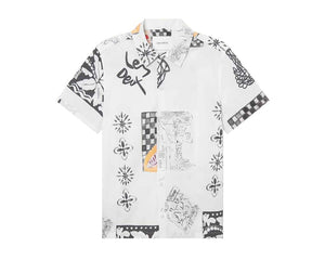 Les Deux Kamar AOP SS Shirt Light Ivory LDM401097