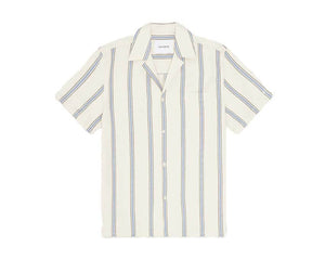 Les Deux Lawson Stripe Shirt Eggnog White — chemise homme rayée blanc cassé