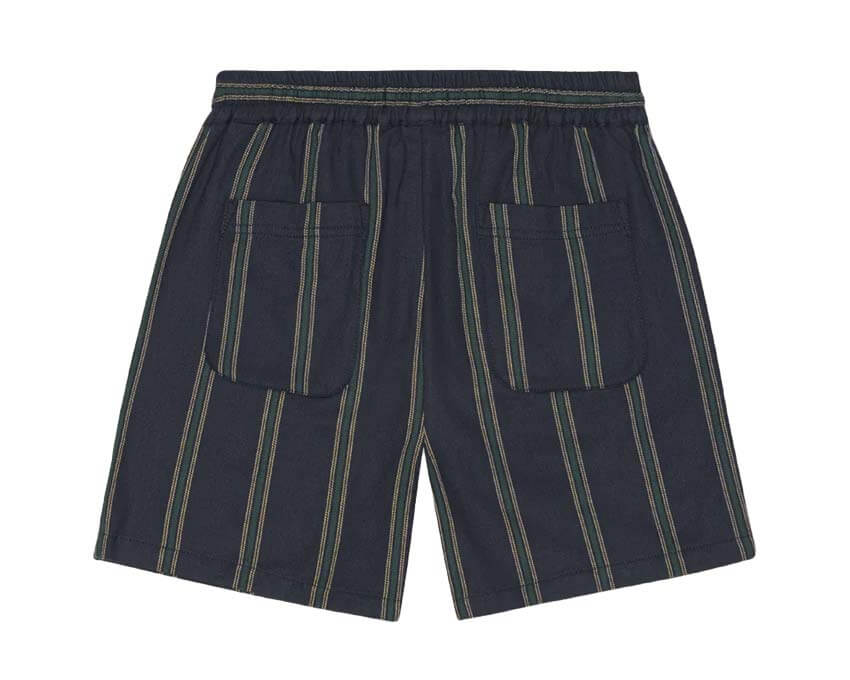 Les Deux Lawson Stripe Shorts Marine Blue vue latérale — coupe et détails