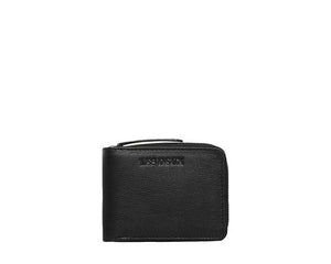 Les Deux Leather Zip Wallet Black — unisex wallet leather zipped