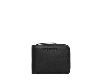 Les Deux Leather Zip Wallet Black — portafoglio unisex pelle con zip