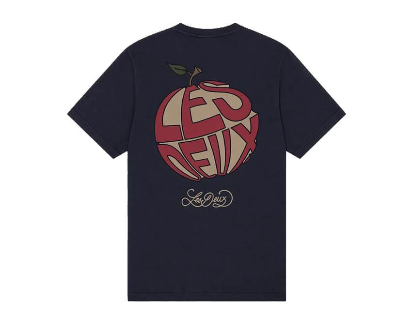 Les Deux Orchard T-Shirt "Navy" - vue arrière imprimé verger