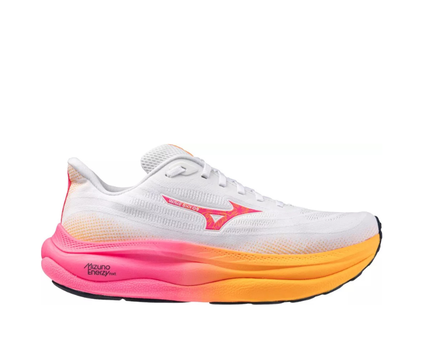 Mizuno Wave Sky 9 White/TangOrange/PinkTetra J1GD255401