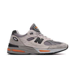 New Balance 991v2 Made in UK Pelican Grey Orange — sneaker homme édition Pelican