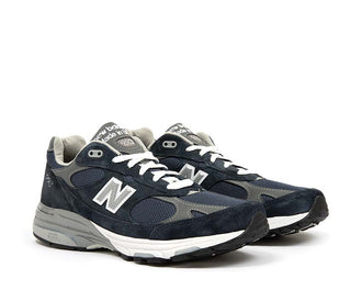 New Balance 993 Made in USA Navy vista laterale — profilo robusto americano