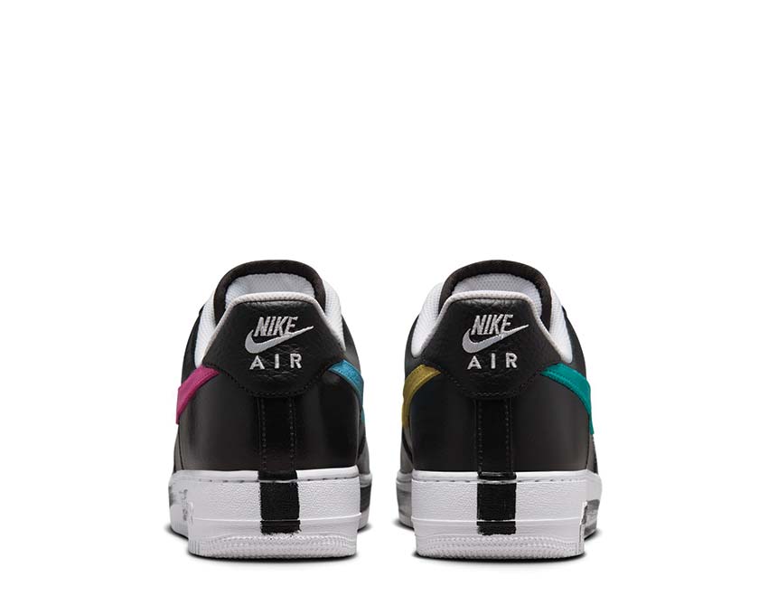 Nike Air Force 1'07 / Paranoise Black / New Emerald - Pinkfire II - Tour Yellow - Blue Gale AQ3692-004