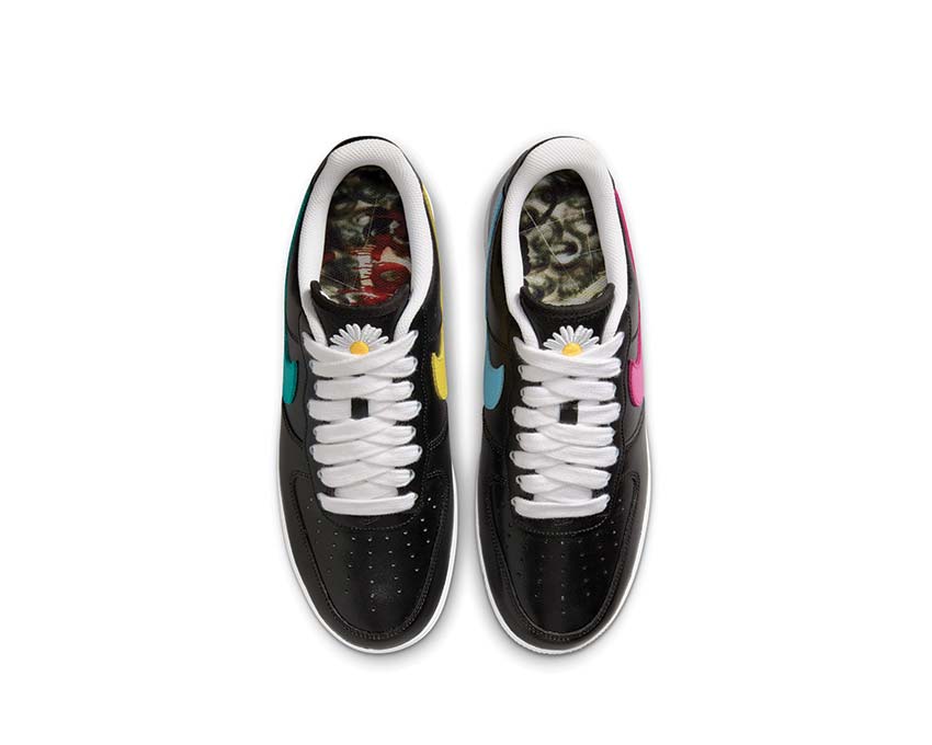 Nike Air Force 1'07 / Paranoise Black / New Emerald - Pinkfire II - Tour Yellow - Blue Gale AQ3692-004